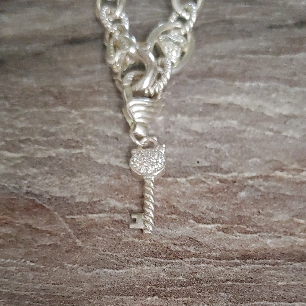 Judith Ripka Silver Rope Toggle Necklace - Picture 6 of 6